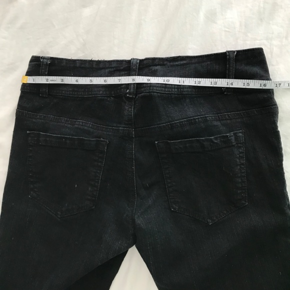 Y2K Scarlett Sirens Double Button Wide Leg Jeans Size 11 - 9/10 Fit Black - Picture 6 of 7